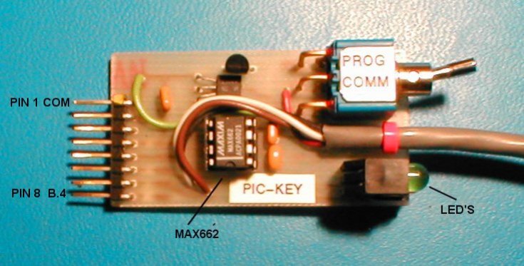 Closeup of PIC-KEY showing pinout